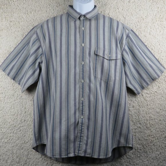 Dockers* Men's Short Sleeve Button Down Curved Hem Chest Pocket Shirt~Size Large - Picture 1 of 13